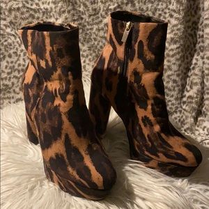 Leopard Bootie Heels